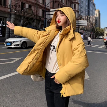 

Winter Jacket Women Womens Winter Jacket Bread Coat Short Design Casual Large Size Parkas Warm Snow Coat BF Cotton Coats