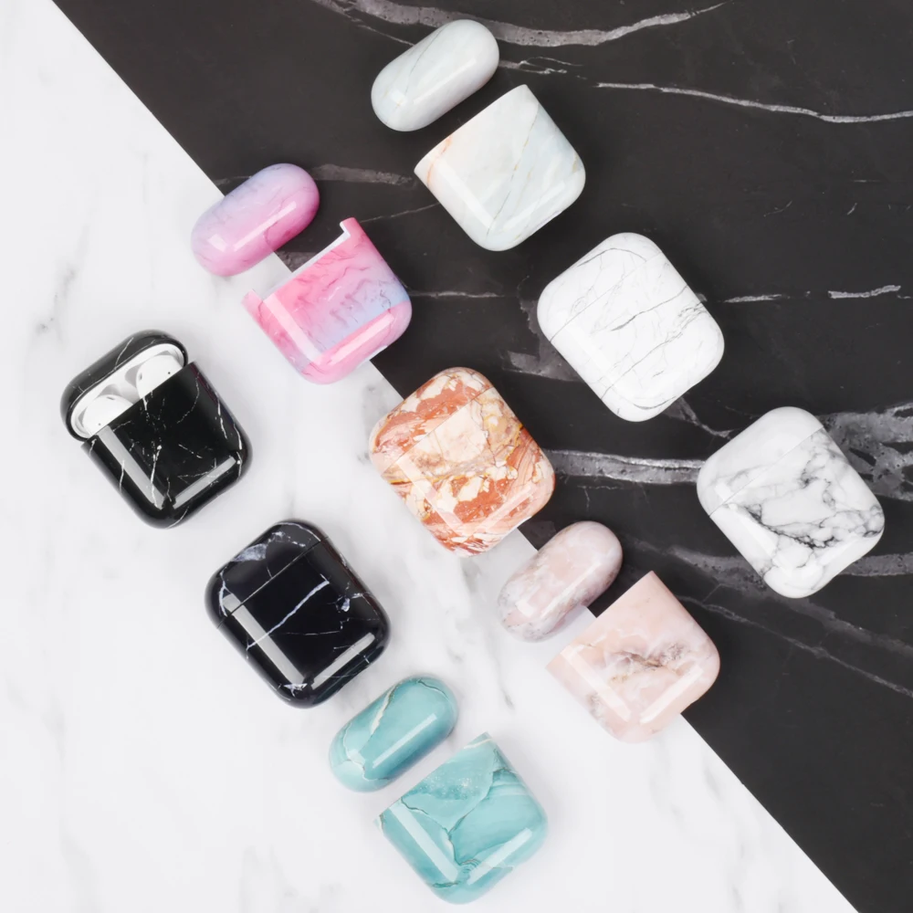 Мраморный чехол для Airpod, чехол для наушников, чехол для Airpods 2 для Apple Air Pods, зарядные ящики