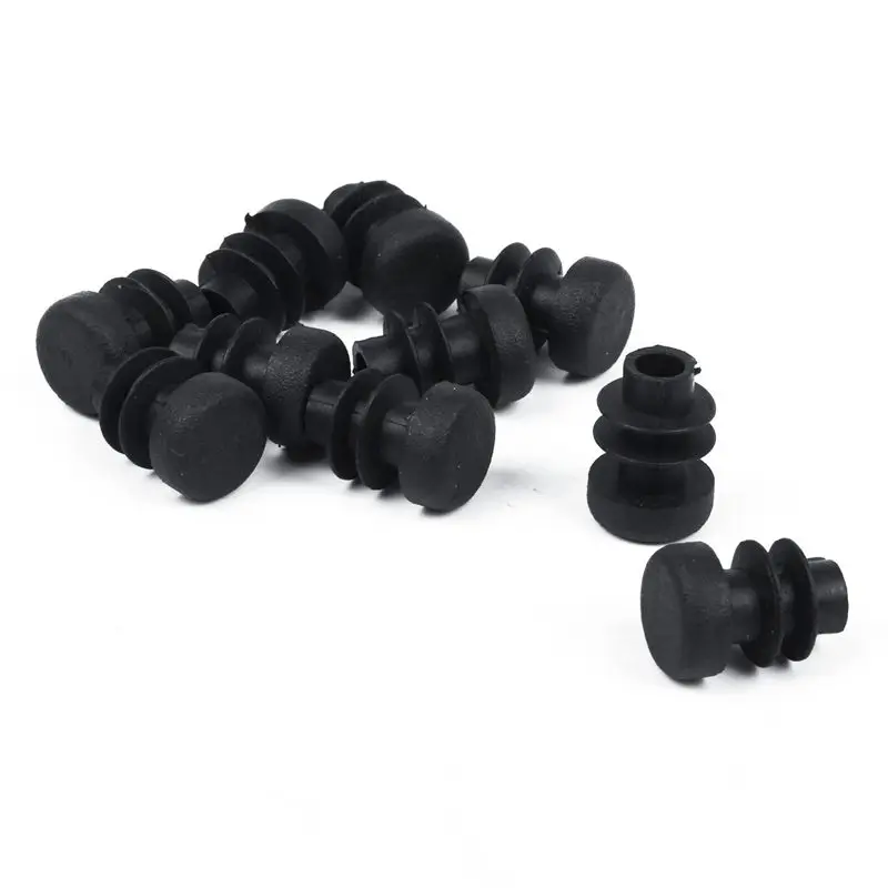 

10 Pcs Black Plastic 12mm Pipe End Blanking Caps Bung Tube Tubing Insert Round