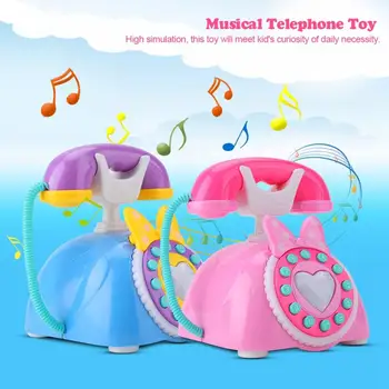 

Learning Musical Toy Kid Simulation Plastic Telephone Toy Children Educational Gift Kids Electric Music Phone Pretend Play Sound