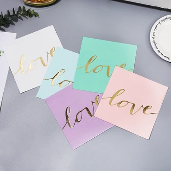 

16pcs/pack Foil Gold Disposable Napkins Love Happy Birthday Letter Valentine Paper Napkin For Baby Shower Wedding Party Supplies