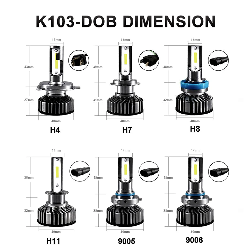 Автомобильный светильник с ампулой led h4 luces led h7 ampada h11 led 9005 9006 hb3 hb4 6500k 4300k 5000k автомобильный головной светильник luz led automovil