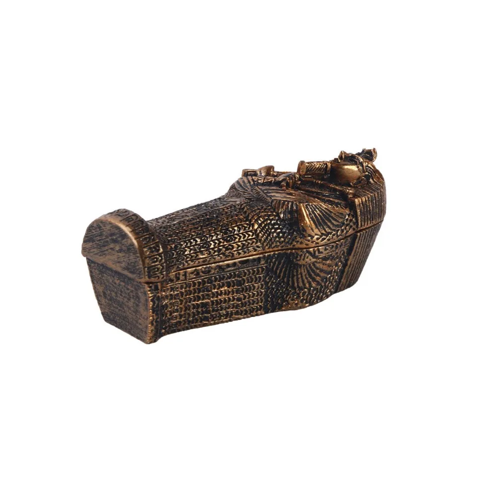 [MGT] египетская черная Мумия Статуэтка W/гроб из смолы для домашнего декора египетская Статуэтка Статуя миниатюрная рукоделие коллекционные вещи