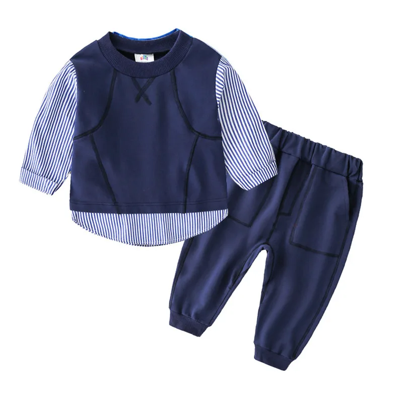 

Baby Round-Neck Set 2019 Autumn Wear New Boys' Children's Long Sleeve T-shirt Sweatpants Two-pieces Sets Toddler Boys Clothes
