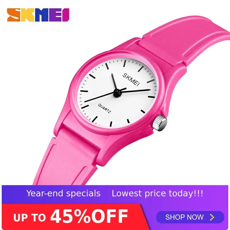 SKMEI Children Girls Boys Quartz Wrist Watches Fashion Kids Students Sports 50M Waterproof Wristwatch Pu Strap Quartz Watch 1401 afbeelding