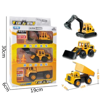

3pcs Mini Pull Back Vehicles Alloy Fire Truck Fire Ladder Excavator Engineering Vehicles Model Toy Set Kids Toy Gifts for Boy