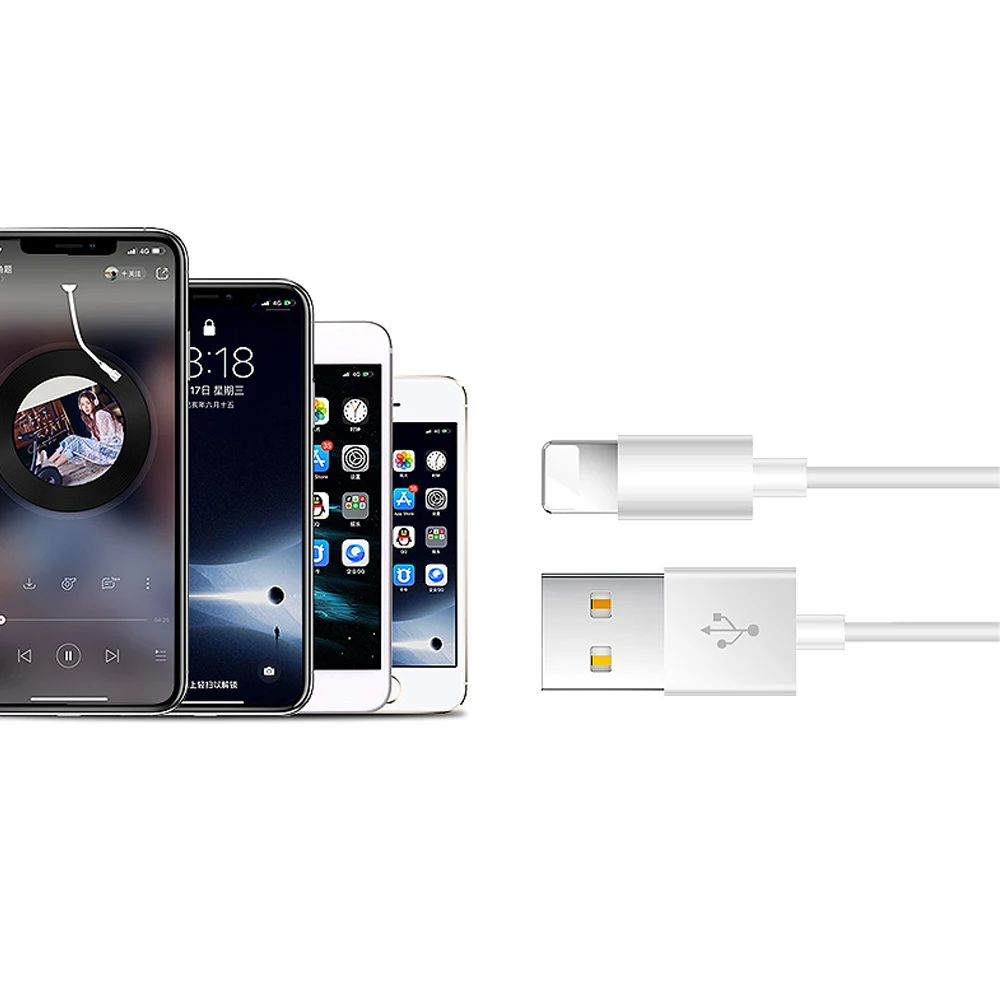 100 упаковка для Foxconn, usb-кабель для замены iPhone X 10, 8, 7, 6, iOS 11,3, зарядное устройство для зарядки, замена для освещения Apple