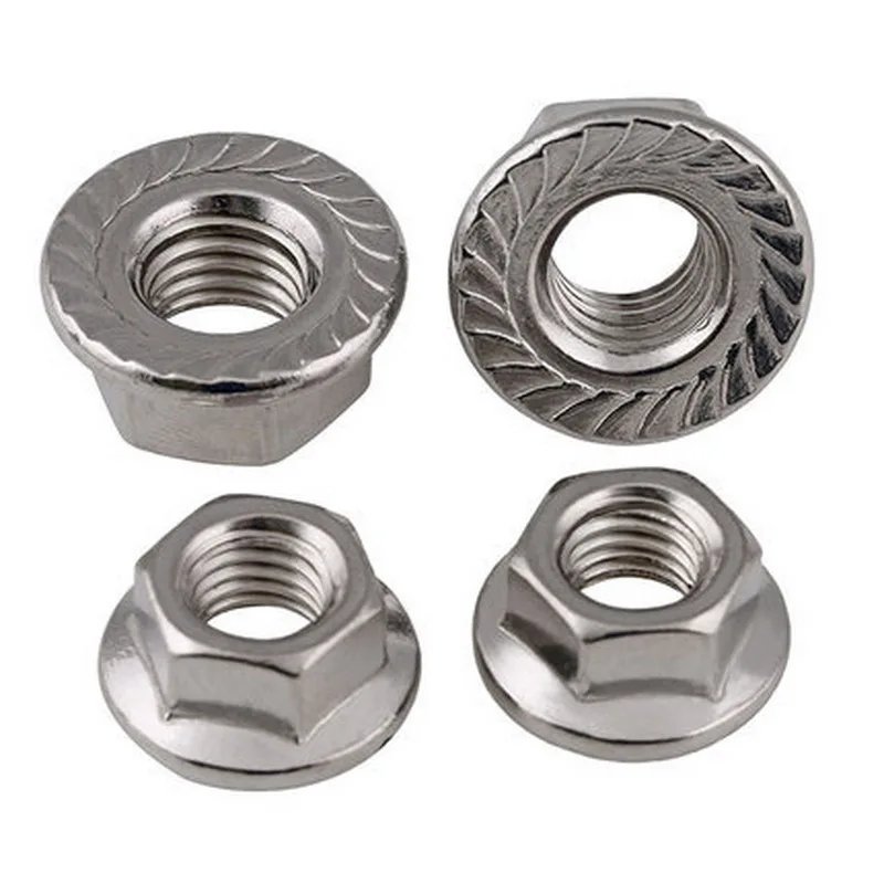 304 Stainless Steel Flange Nut 304 Stainless Steel Lock Nuts Hex Flange  Nut 1/2 Aliexpress