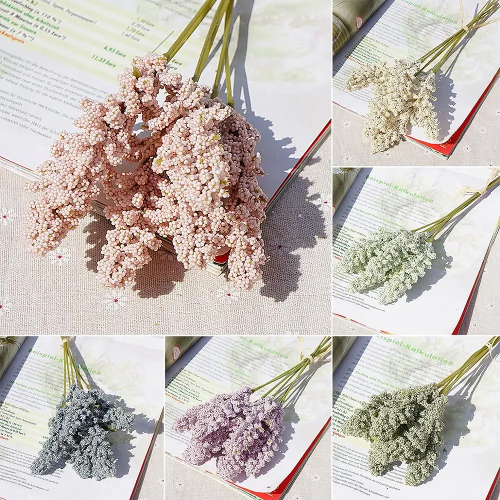 6 pieces /Bundle PE Lavender Cheap Artificial Flower Wholesale Plant Wall Decoration Bouquet Material Manual Diy Vases for Home | Дом и сад