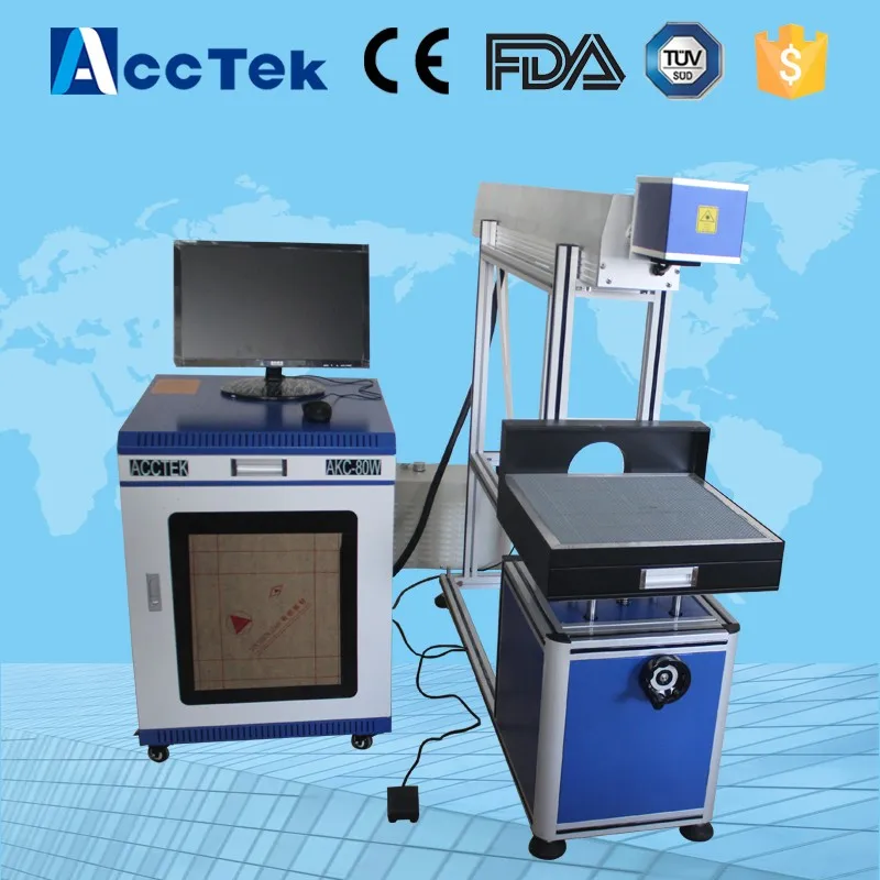 AccTek хорошее качество неметаллический гравировальный станок co2 стеклянная