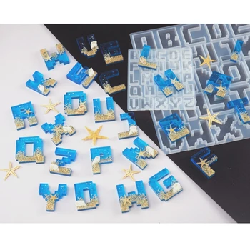 

Pixel Letters Epoxy Resin Casting Mold Alphabet Keychain Pendant Alphabet UV Resin Silicone Mold Jewelry Making Tools
