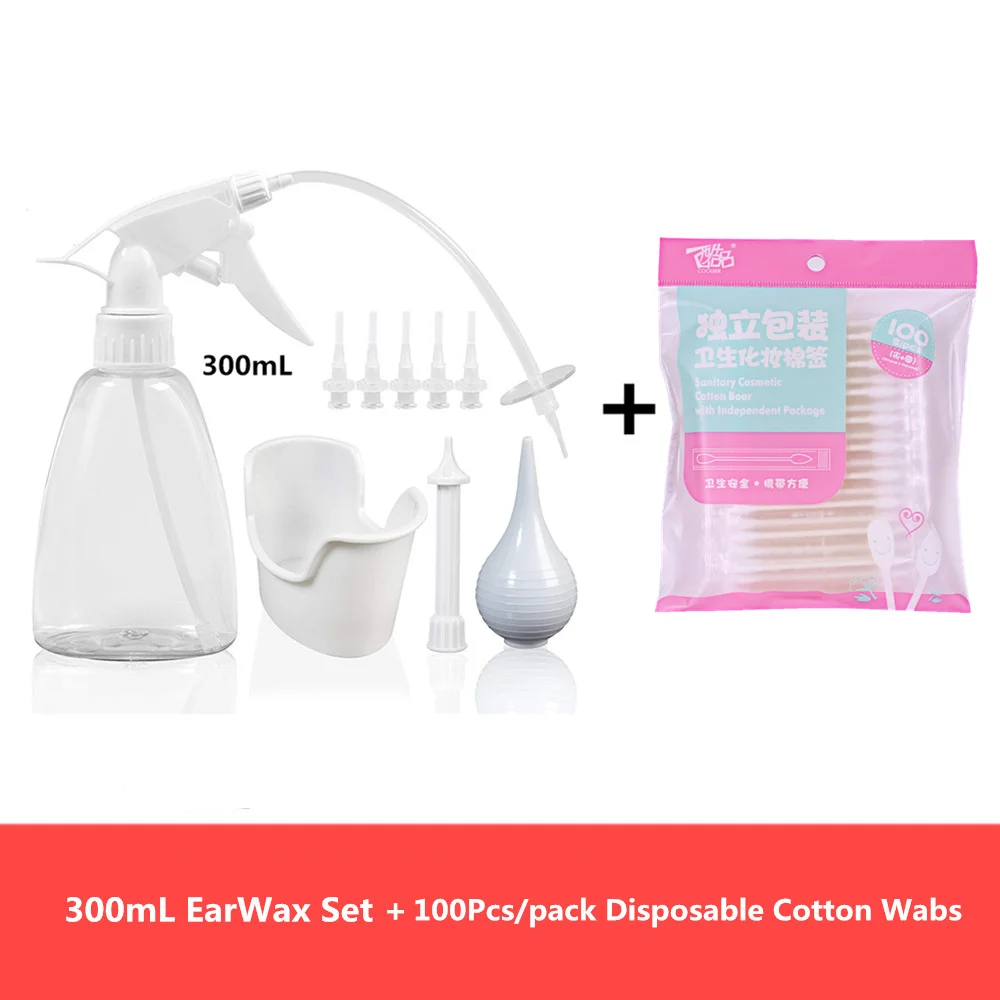 300/500ml Ear Wax Removal Tool Kit Ear Irrigation Washer Bottle Earwax Removal Tools Cerumen Remover Ear Cleaner - Цвет: As Picture Shows