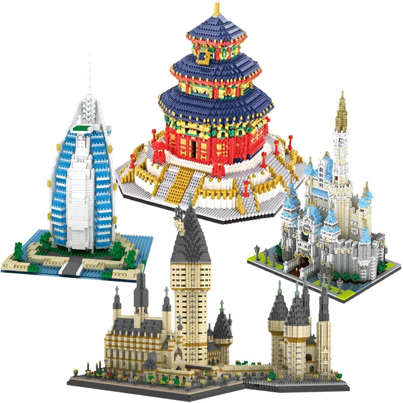 YZ 071 архитектура средневековый замок колледж DIY MOC Алмаз Мини Строительные блоки Пасхальный замок для Рождества Подарки детям игрушки