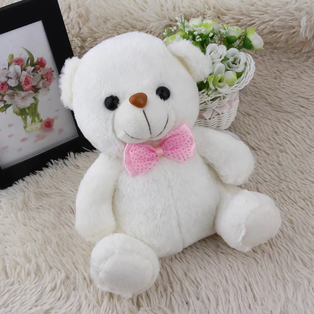 New Hot! Super Cute 20cm Lovely Soft LED Colorful Glowing Mini Teddy Bear Plush Toy Stuffed Plush Toy Gifts For Birthday
