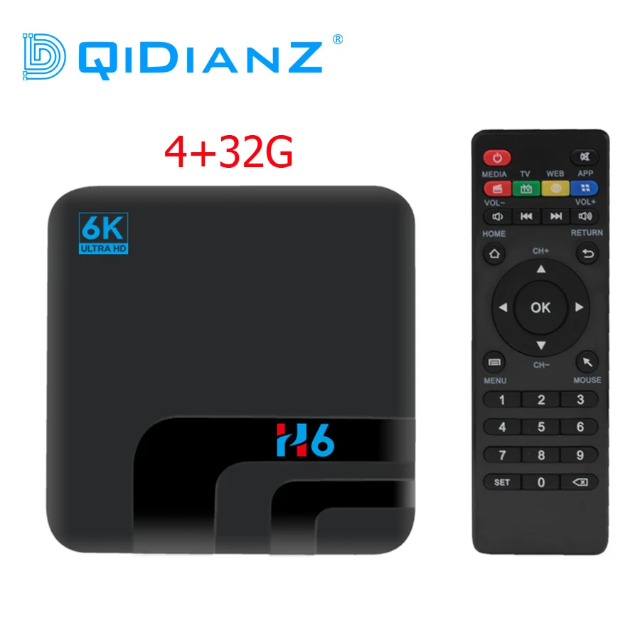 Android 9,0 Smart tv BOX Allwinner H6 MAX Четырехъядерный 4G DDR3 32G EMMC rom 6K телеприставка Wifi медиаплеер ТВ приемник