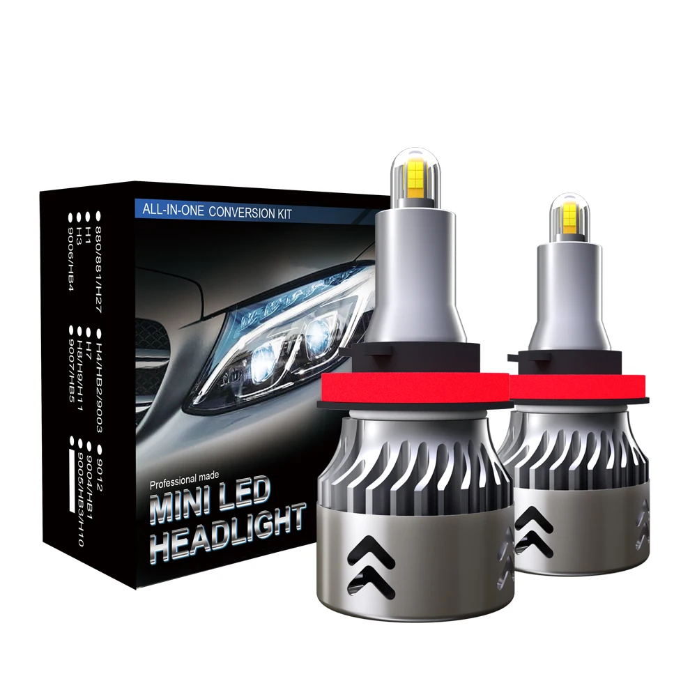 Камер Мгновенной Печати Mini 8-стороны CSP H11/H9/H8 светодиодный фары лампы комплект 110W 19600LM супер мини Противотуманные огни лампы автомобильные аксессуары