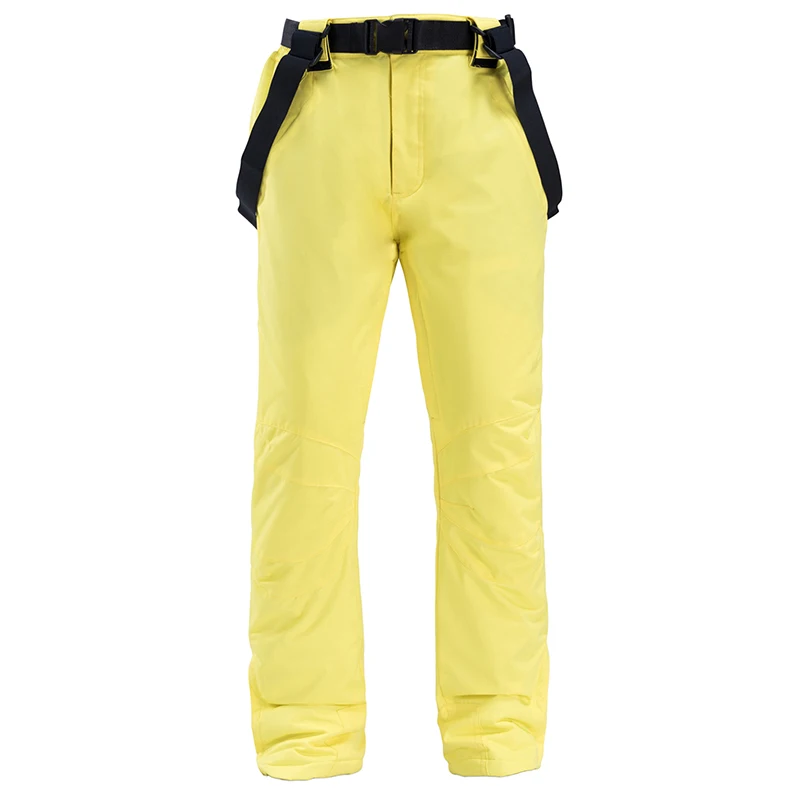 Лыжные куртки и брюки мужской лыжный костюм Сноубординг наборы очень теплый ветрозащитный водонепроницаемый для снега уличная зимняя одежда - Цвет: Pant Yellow