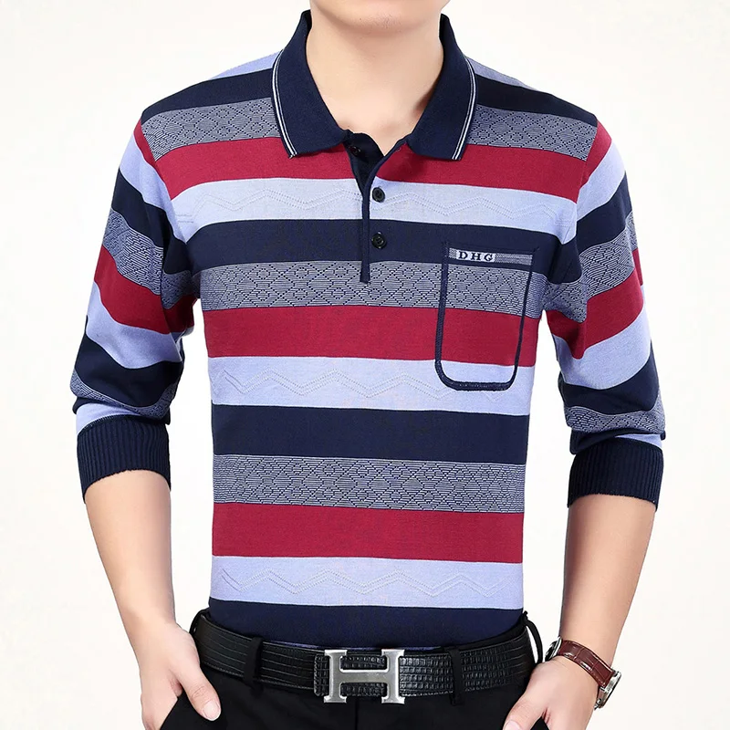 

Man Casual Shirt Autumn Spring Blue Gray Red Cross Striped Woollen Tops Male Contrast Colour Turn Down Collar Wool Blend Blouse
