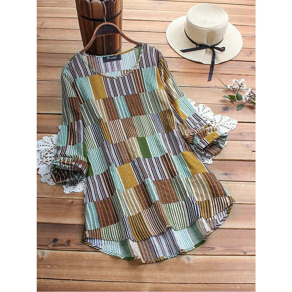 Womens Summer Blouses Striped V Neck Blouses Loose Baggy Tops Tunic Shirts Plus Size L-5XL Large Size Ladies Blusa Womens Summer Blouses Striped V Neck Blouses Loose Baggy Tops Tunic Shirts Plus Size L-5XL Large Size Ladies Blusa