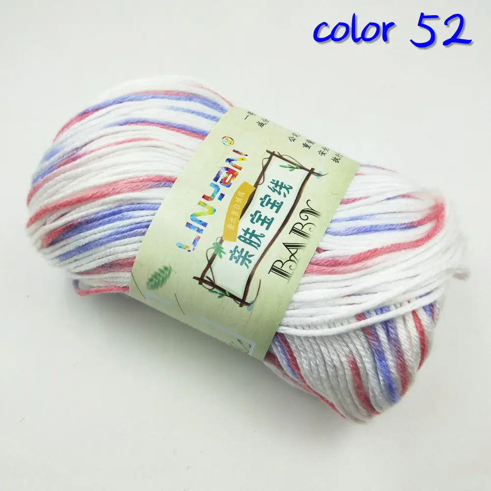 52 space dye 6 шт пряжи вязать мягкая нить шерстяная вязаная крючком, крученая пряжа; одежда с отделкой: "с вышивкой Детские нитки Вязание иглы свитер волокно оптом zl6 - Цвет: 52 space dye