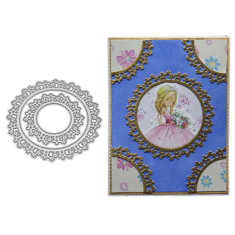 

Circle Frame Metal Cutting Dies Stencils for DIY Scrapbooking Photo Album Decorative Embossing Paper Card Craft Die Cut 2019