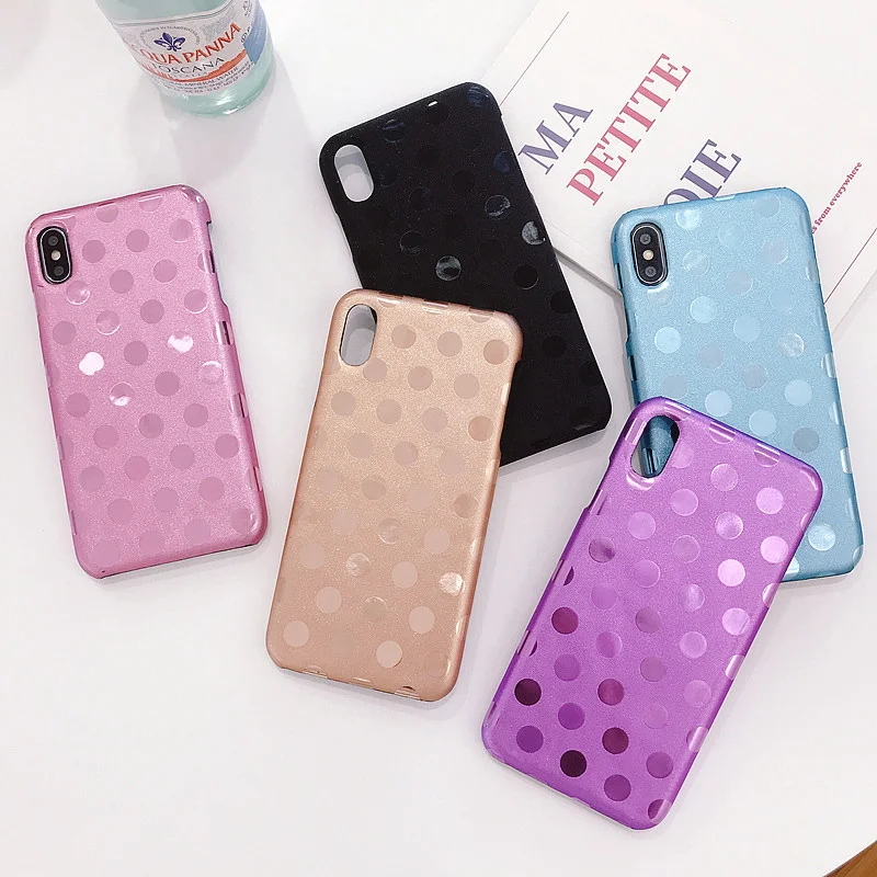 Модный чехол для iPhone XS Max в горошек из искусственной кожи 11 Pro тонкий накладка