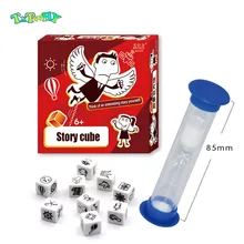 Новая история, игра в кости, история, металлическая коробка/сумка, английские инструкции, семья, твисти, головоломка, головоломка, песочные часы, сказочный куб