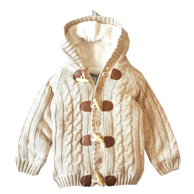 Rlyaeiz Children Sweater Autumn Winter Casual Kids Thickening Warm Pullover Knitwear Knitting Baby Girls Boys Sweaters - Цвет: khaki