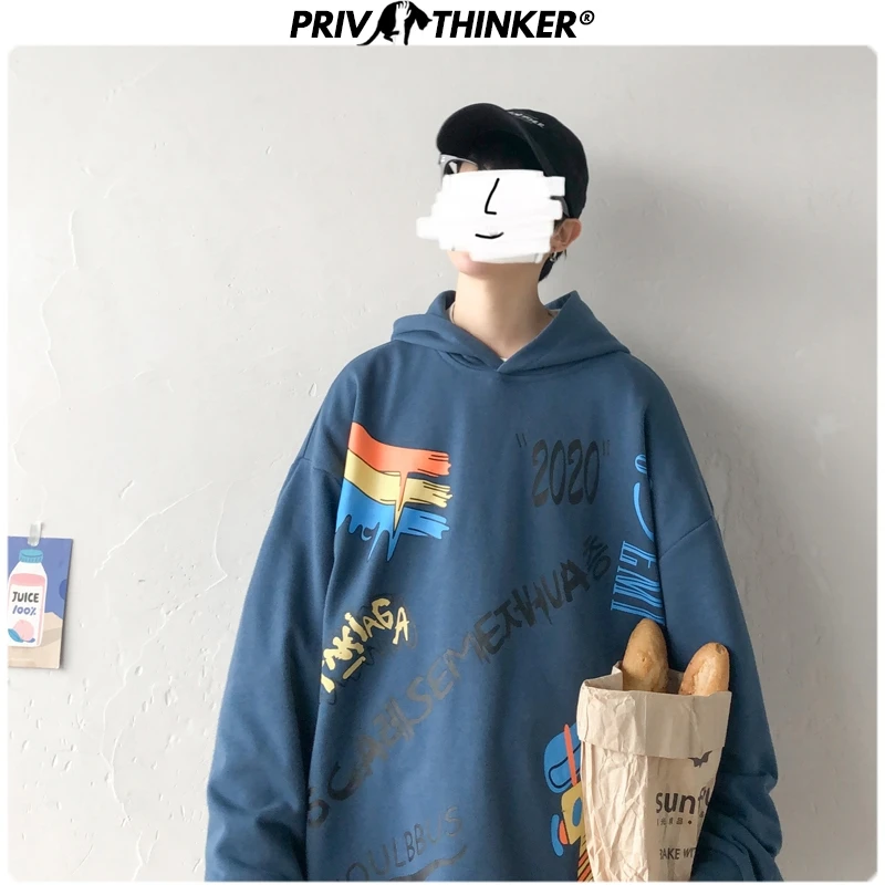 

Privathinker Men Woman 2020 Letter Print Spring Hoodies Men Fashion Pullover Hooded Sweatshirt Male Collage Korean Clothes XXL