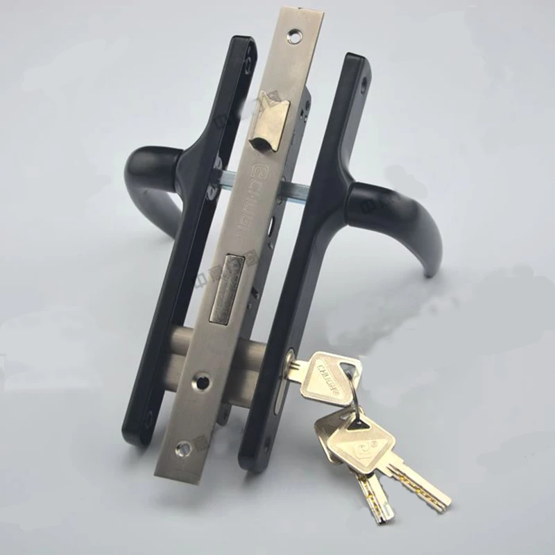 Aluminum Alloy Door Lock Swing Doublesided Handle Lock 8520 Black With