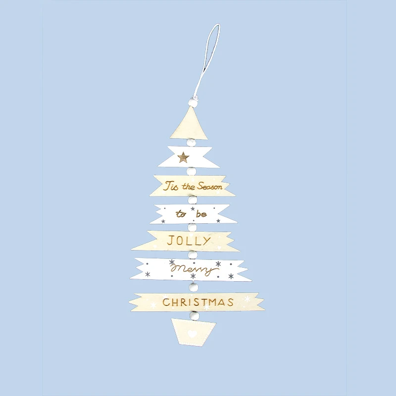 Noel креативные рисунки по дереву подвеска с героем аниме рождественское Рождество украшения для дома Navidad новогодние подарки для детей - Цвет: Tree-White