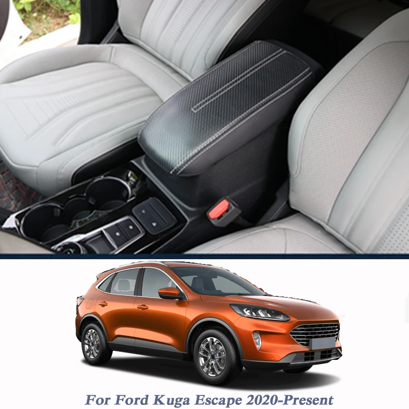 

Кожаный Автомобильный центральный подлокотник, защитный чехол для Ford Escape Kuga MK3 2019 2020 2021, аксессуары
