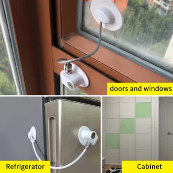 

Home With Keys Window Kitchen Drawer Child Protection Kids Security Rotatable Refrigerator Limit Safety Lock Stainless Steel