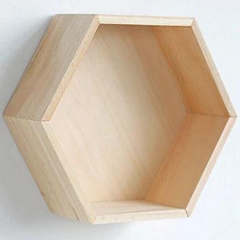 

Nordic Style Nursery Kids Room Decoration Shelf Wooden Yellow White Honeycomb Hexagon Shelves For Baby Child Bedroom Decoration