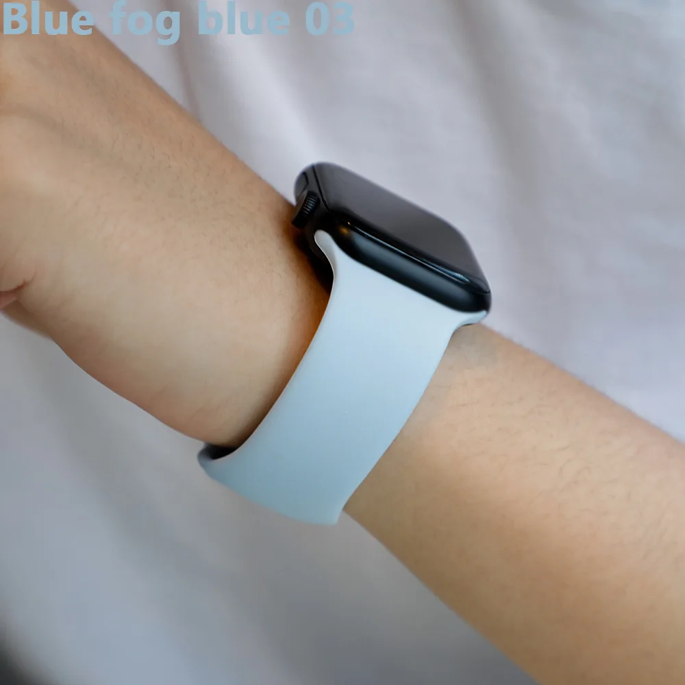 Blue fog blue 03 Ремешок для apple watch 5 4 band correa apple watch 44 мм 40 мм 42 мм 38 мм iwatch 5 4 3 2 1 браслет силиконовый ремешок для часов - Цвет ремешка: Blue fog blue 03