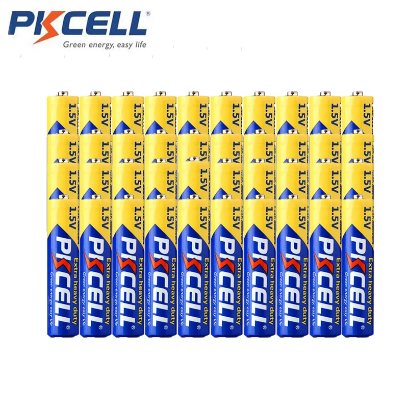 

40Pcs PKCELL 1.5v AAA battery 3A R03P UM4 Zinc Carbon for CD player power remote Supper Heavy Duty Dry And Primary Battery