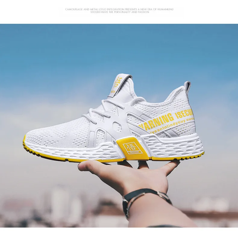 New Style Summer Breathable Korean-style Trend Men Sneakers Versatile Casual Shoes Fly Woven Athletic Shoes Students Trendy