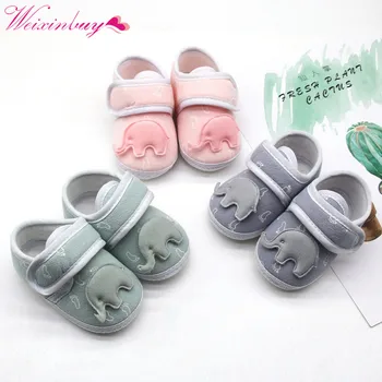 

HOT NEW NEW Infants Shoes Baby Kids Cartoon Elephant Printed Prewalker Cotton Fabric Shoes02