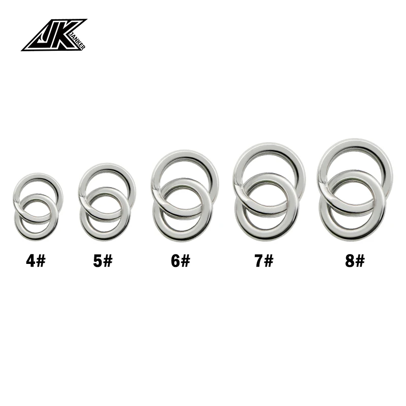 JK 55-200LB Power Combi Stainless Steel Fishing Split Rings Lure Solid Ring Loop For Blank Crank Bait Tool Kit Metal Key Holder