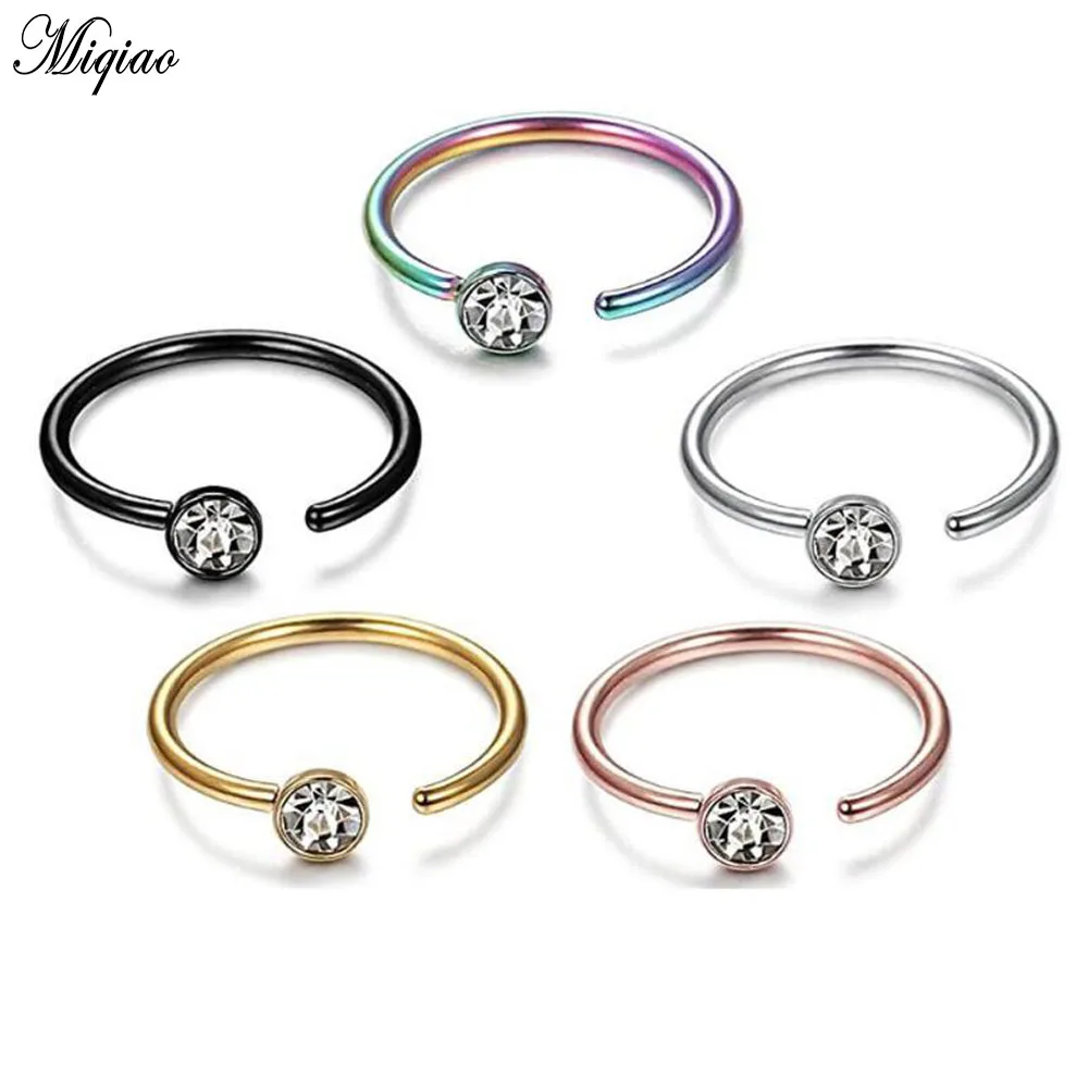 

Miqiao 2 Pcs C-shaped Stainless Steel Nose Nails Fake Nose Ring Human Body Piercing Jewelry