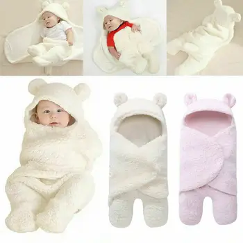 

Pudcoco New Arrival Winter Newborn Baby Knit Crochet Swaddle Wrap Soft Swaddling Blanket Warm Solid Cartoon Bear Sleeping Bag