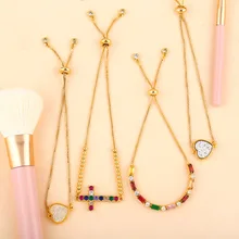 10 шт./лот, браслет из Европы и США, блестящий цвет, циркониевые ювелирные изделия, сердце, крест, корона, браслет