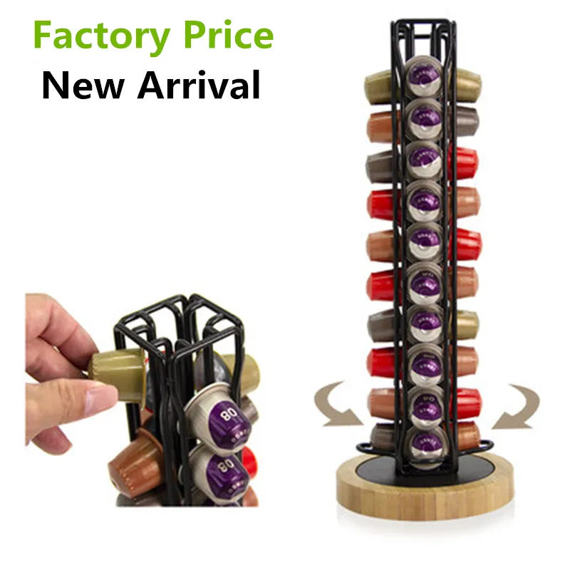 

20/40/60 Pcs Nespresso Coffee Pods Holder Rotating Rack Coffee Capsule Stand Capsules Storage Shelve Organization Holder 2019