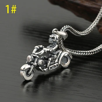 

S925 sterling silver punk style skull motorcycle fashion pendant key pendant jewelry gift