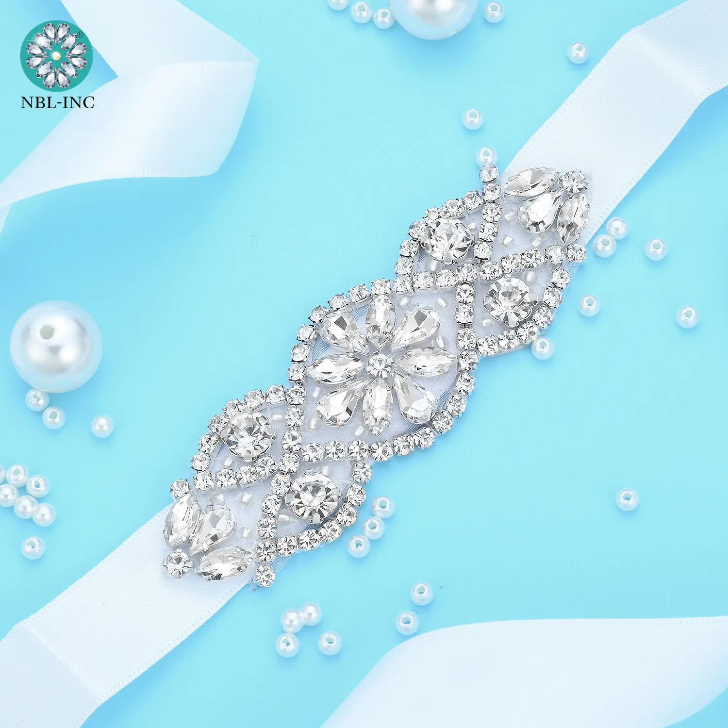 1PC Rhinestones Bridal belt diamond wedding dress belt crystal satin wedding bridal sash for dress WDD1122 bridal waistband bridal dress decoration