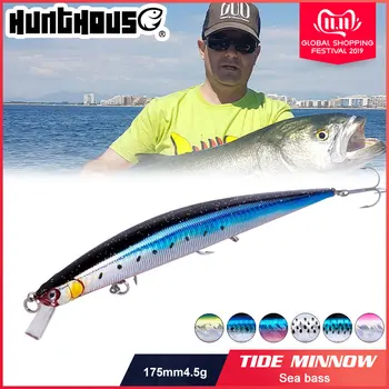 

Hunthouse Tide Slim Minnow flyer175 floating fishing lure hard bait sea fishing 175mm 25g 3D eyes ABS plastic for seabass pike