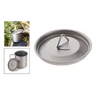 Portable Titanium Alloy Mug Lid Leakproof Water Cup Cover with Handle 85mm, for Outdoor Camping Hiking Fishing 1