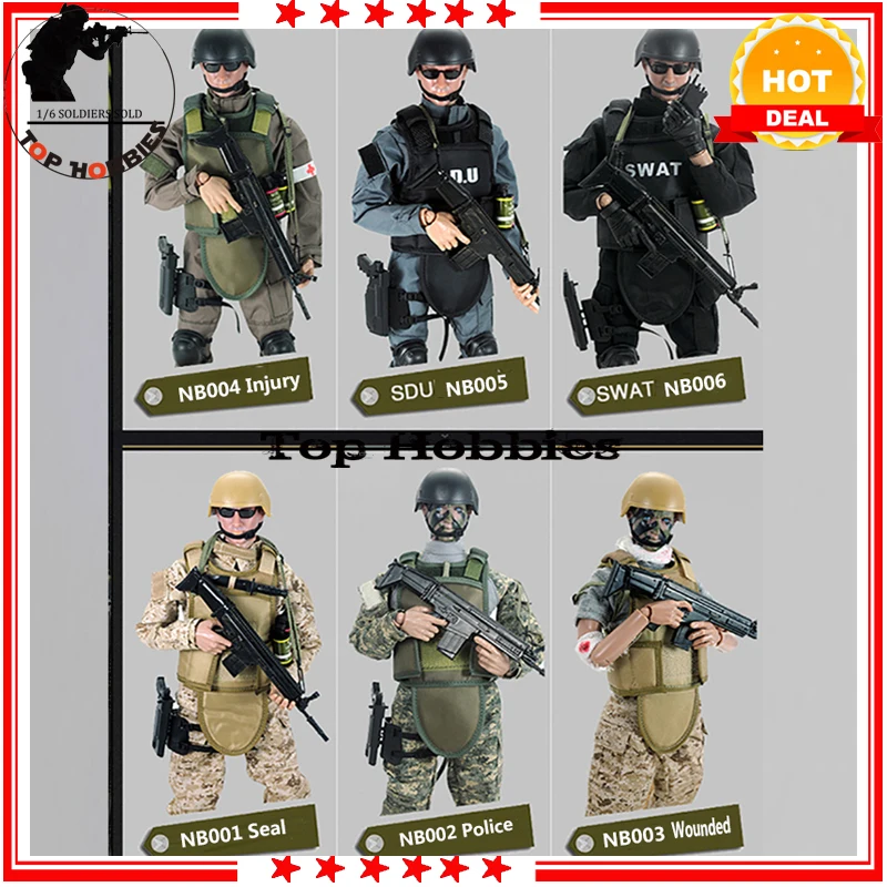 1 Набор 1/6 масштаб SWAT черная Униформа Военная армейская боевая игра игрушки