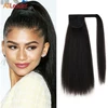 Leeons 20'' Synthetic Ponytail Hair pieces Heat Resistant Fiber Straight Ribbon Clip In Hair Extension 21 colors Brown Black ► Photo 2/6