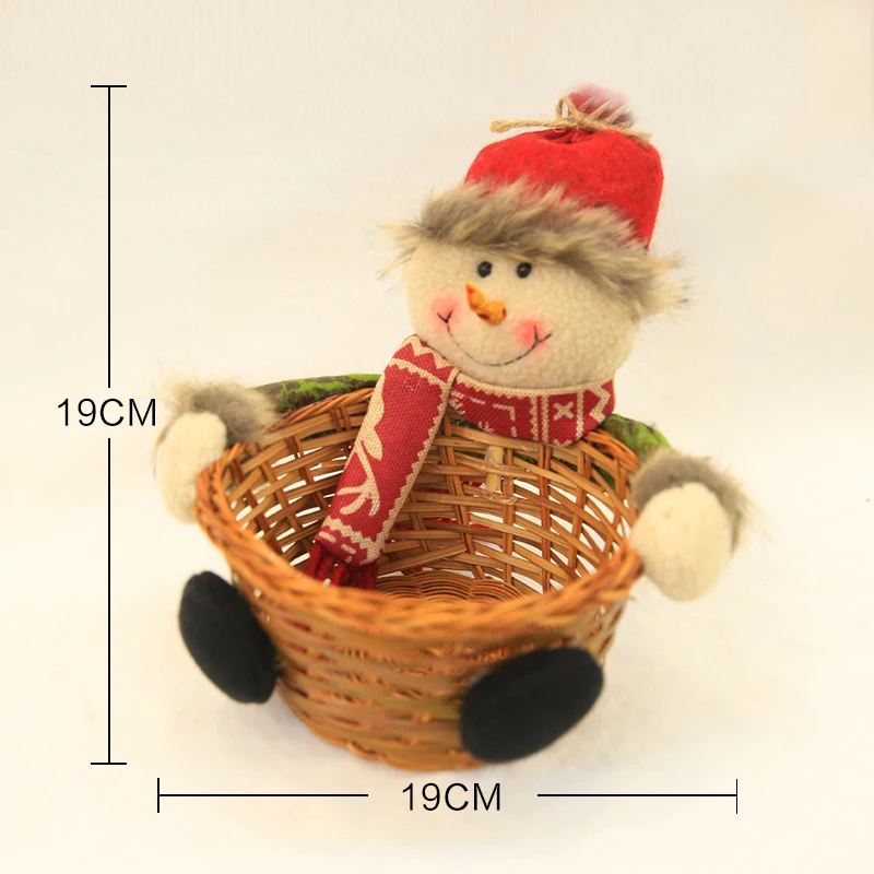 BalleenShiny Bamboo Merry Christmas конфеты корзина для хранения фруктов настольные украшения для дома Санта Клаус Лось вечерние закуски орехи контейнер - Цвет: B
